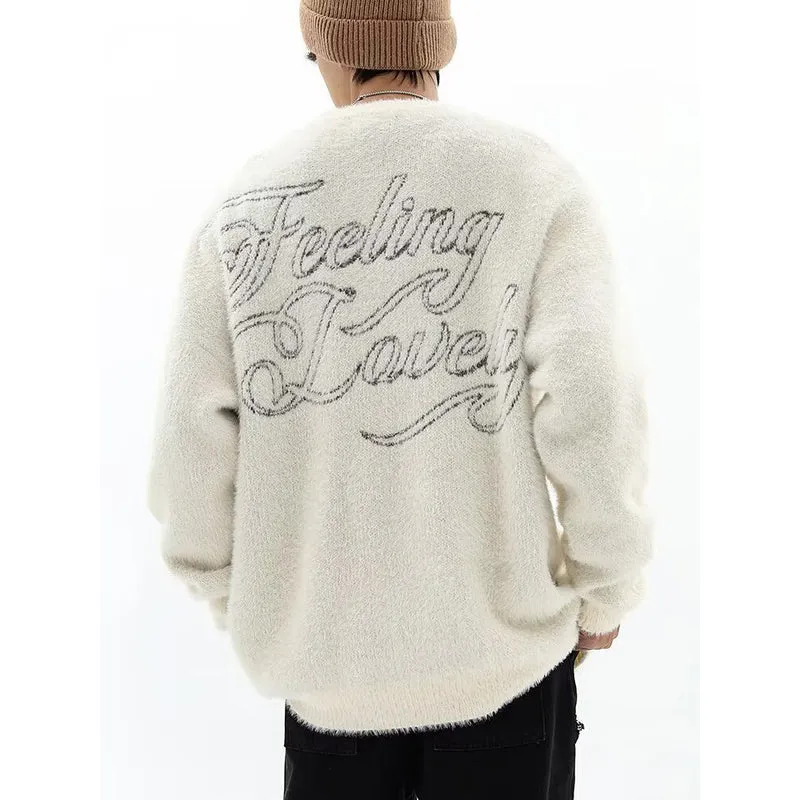 Herren Grobstrickpullover mit kreativem Motiv Drune