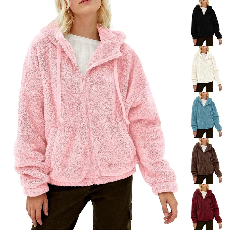 Damen Kuschelige Fleecejacke mit hohem Kragen und Reißverschluss Drune