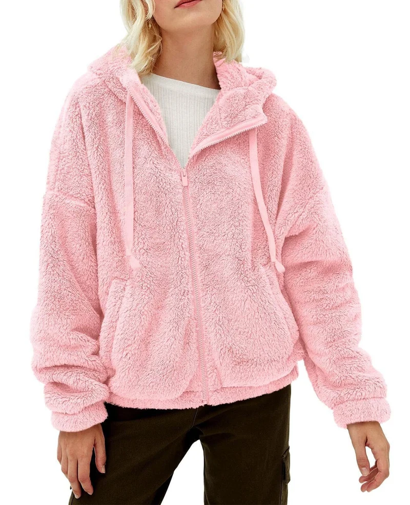 Damen Kuschelige Fleecejacke mit hohem Kragen und Reißverschluss Drune