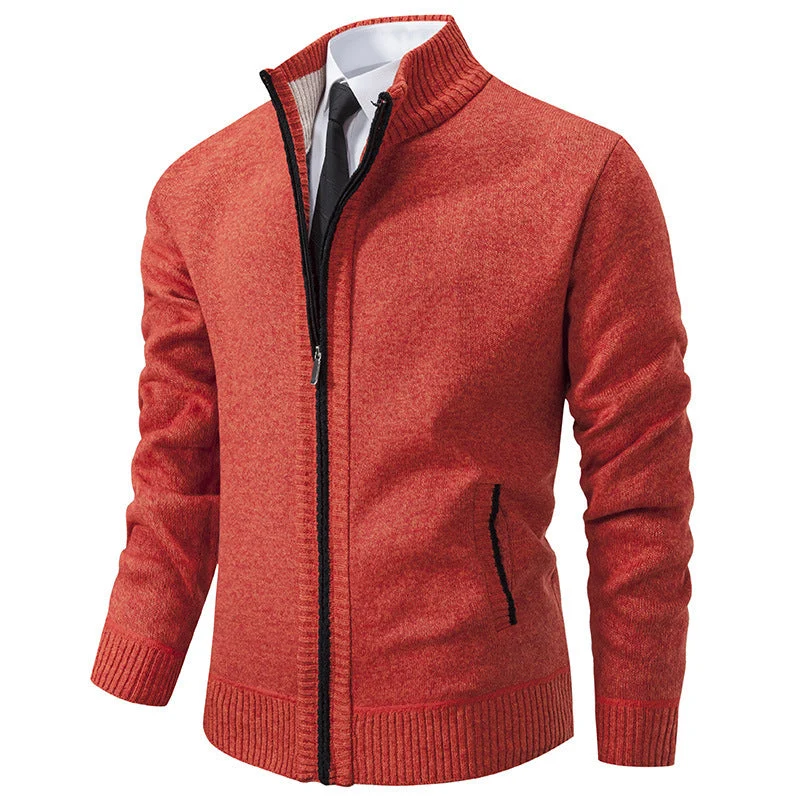 Herren sportliche Strickjacke mit Stehkragen und Reißverschluss Drune
