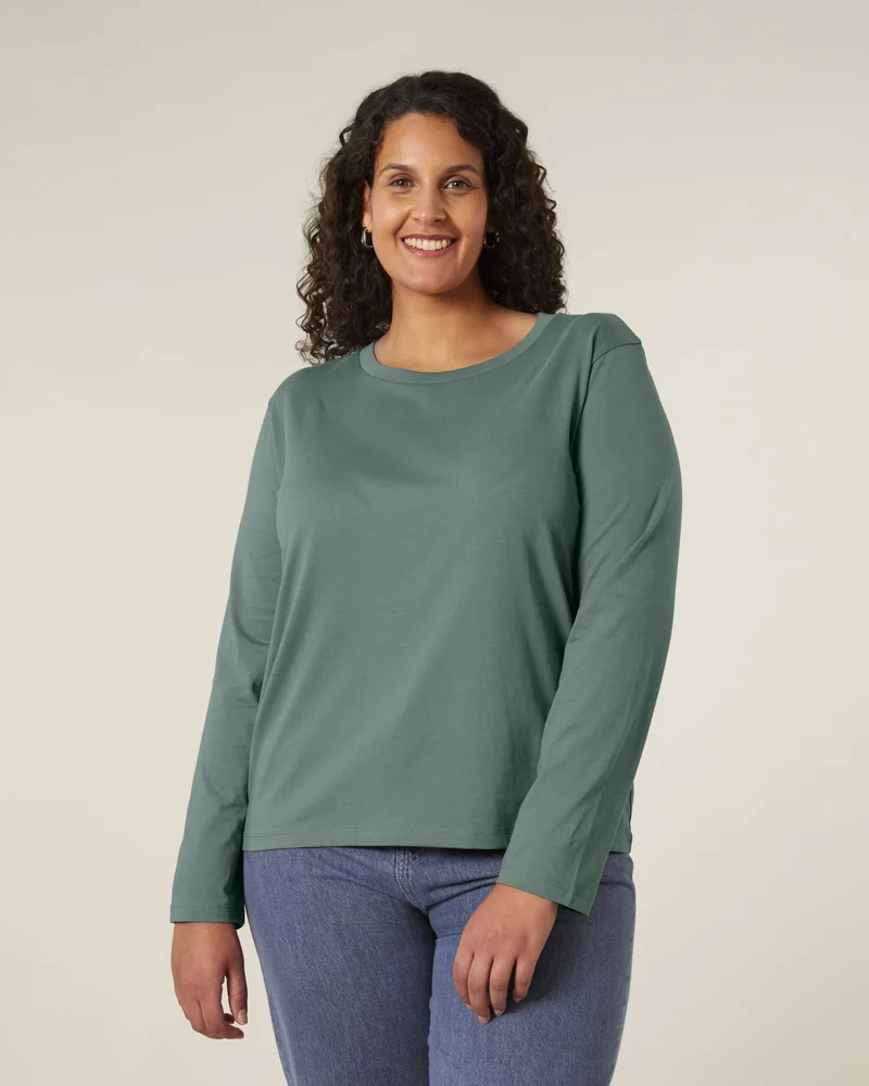 T-Shirt langarm Bio-Baumwolle Stanley/Stella Muser zum Personalisieren