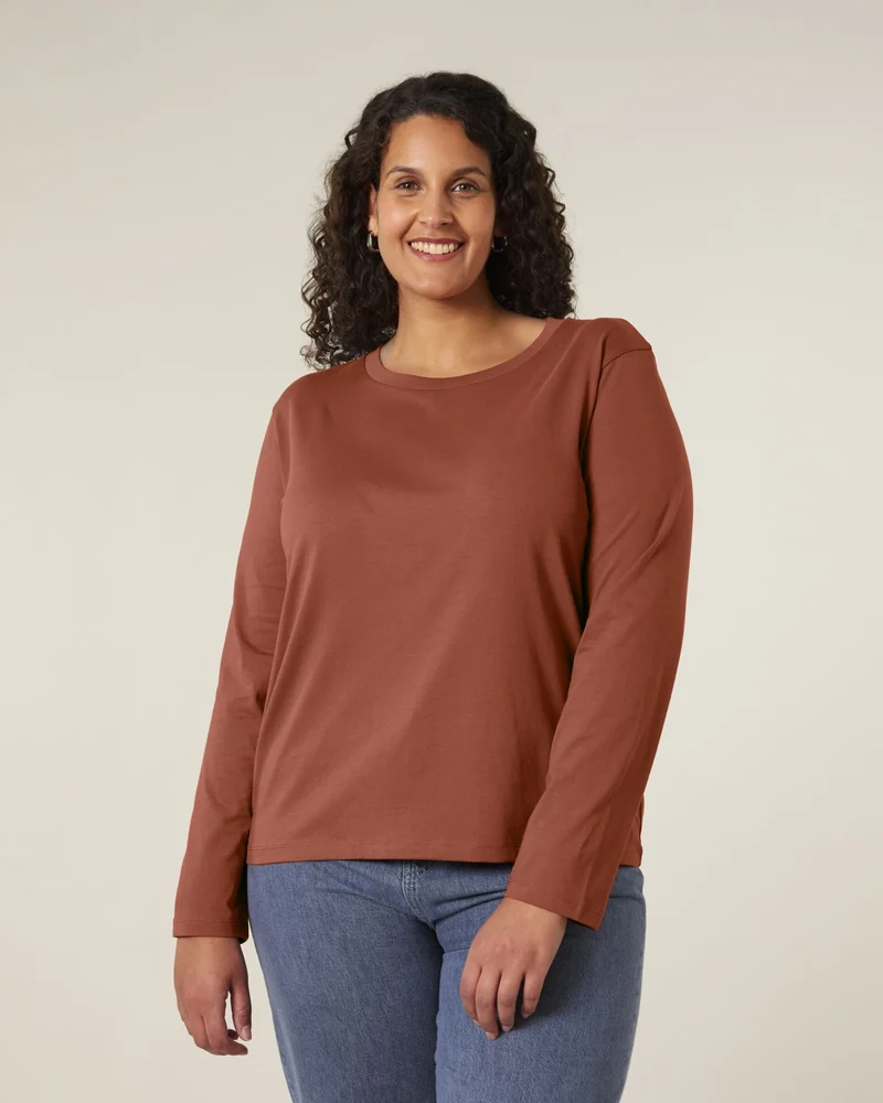 T-Shirt langarm Bio-Baumwolle Stanley/Stella Muser zum Personalisieren