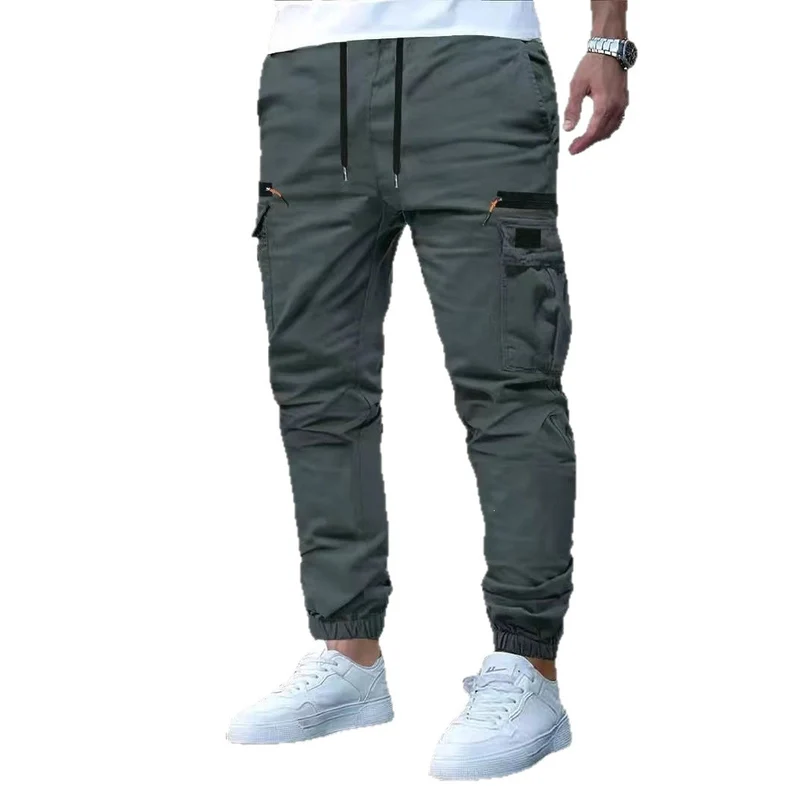 Herren Cargo-Jogginghose mit multifunktionalen Reißverschluss- und Klappentaschen, elastischem Bund & Bündchen Drune