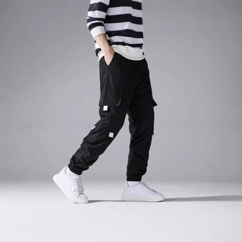 Herren Cargo-Jogginghose mit elastischem Fußbündchen, Mehrfachtaschen & reflektierenden Applikationen Drune