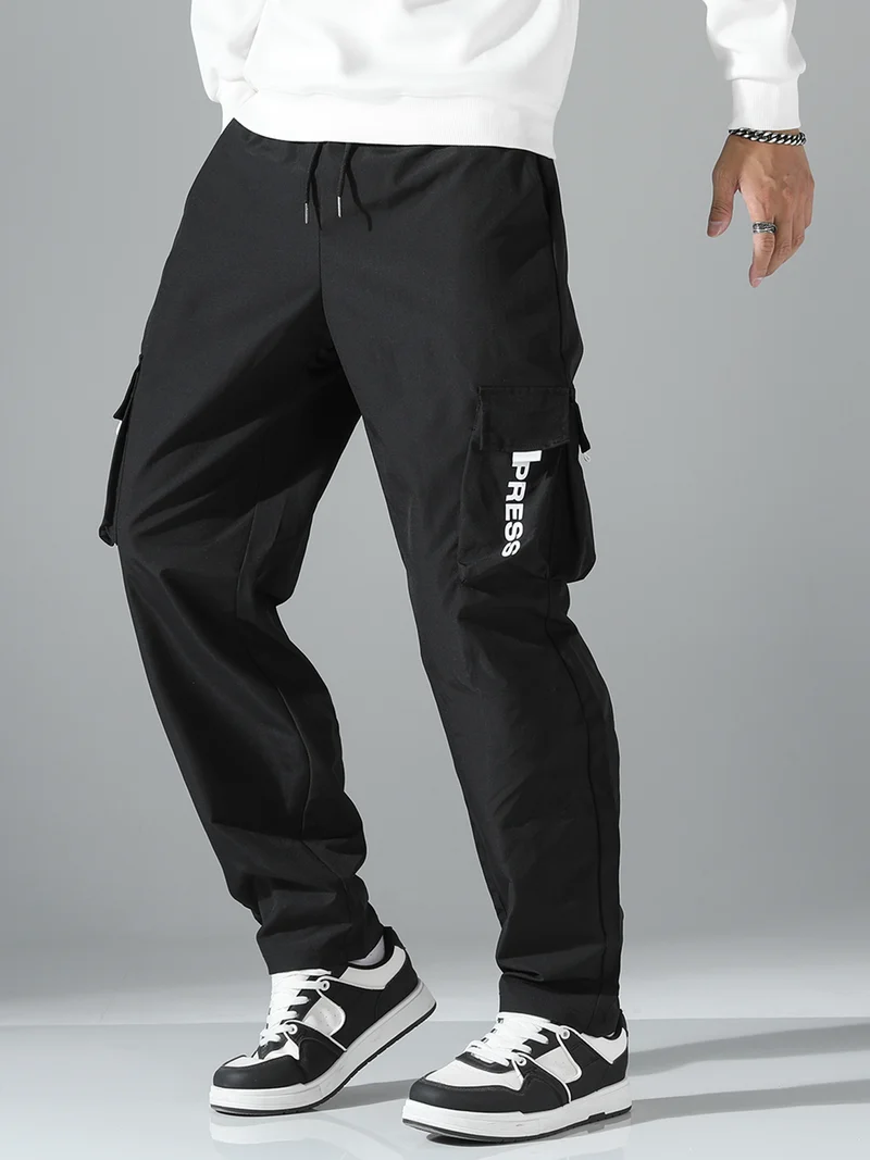 Herren Cargo-Jogginghose mit elastischem Bund, seitlichen Klapp- & Reißverschlusstaschen Drune