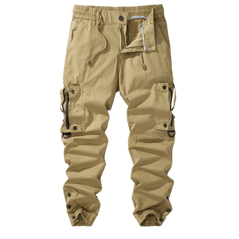 Herren Cargo-Jogginghose mit elastischem Bund, Reißverschluss-Cargotaschen und verstellbarem Saum Drune