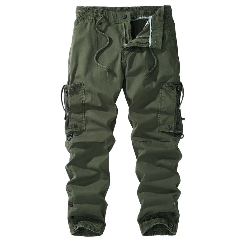 Herren Cargo-Jogginghose mit elastischem Bund, Reißverschluss-Cargotaschen und verstellbarem Saum Drune
