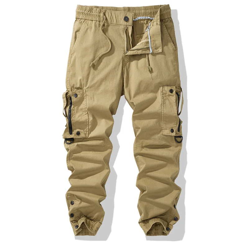 Herren Cargo-Jogginghose mit elastischem Bund, Reißverschluss-Cargotaschen und verstellbarem Saum Drune