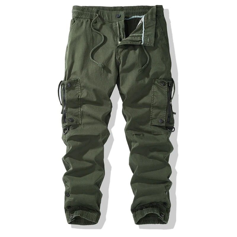 Herren Cargo-Jogginghose mit elastischem Bund, Reißverschluss-Cargotaschen und verstellbarem Saum Drune