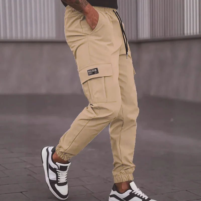 Herren Cargo-Jogginghose mit elastischem Bund, Cargo‑Taschen & Kordelzug Drune