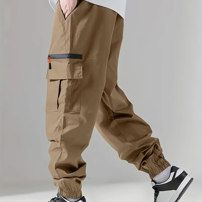 Herren Cargo-Jogginghose im Utility‑Style mit versiegelter Reißverschlusstasche & elastischen Beinbündchen Drune