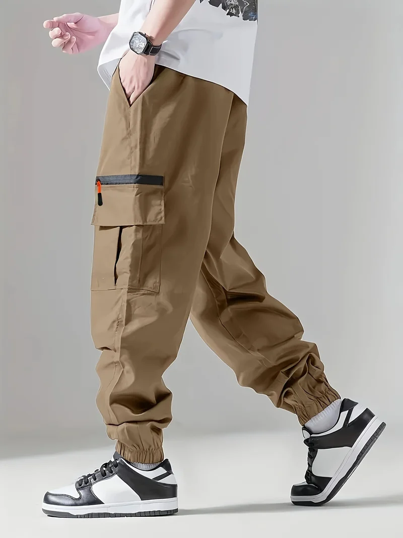Herren Cargo-Jogginghose im Utility‑Style mit versiegelter Reißverschlusstasche & elastischen Beinbündchen Drune