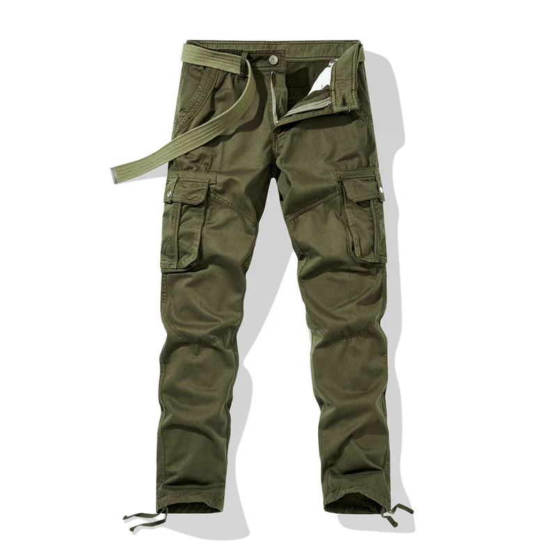 Herren Cargo-Arbeitshose mit verstärkten Knien, Multifachtaschen und Kordelbund Drune