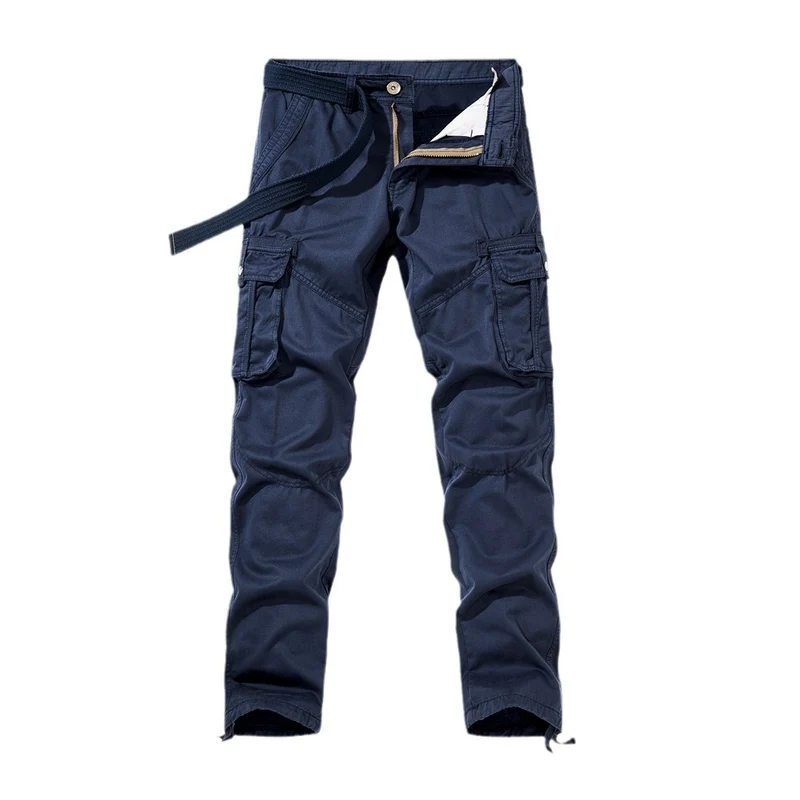 Herren Cargo-Arbeitshose mit verstärkten Knien, Multifachtaschen und Kordelbund Drune