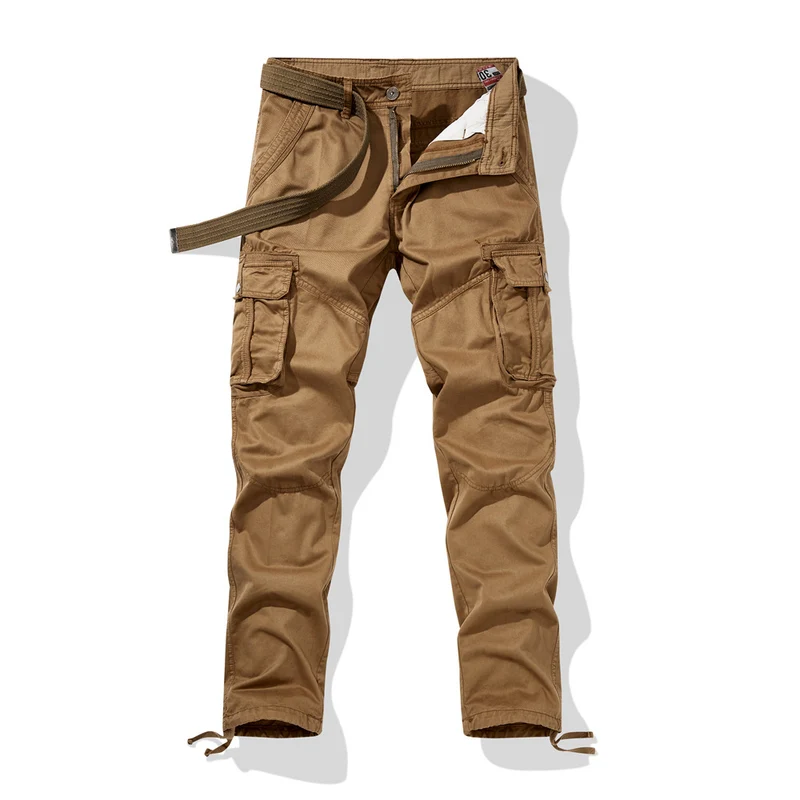 Herren Cargo-Arbeitshose mit verstärkten Knien, Multifachtaschen und Kordelbund Drune