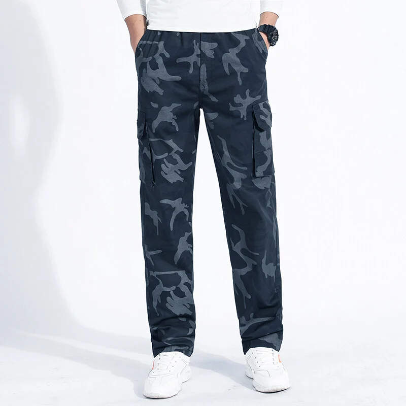Herren Camouflage Cargohose im Army‑Stil mit geradem Schnitt, Mehrfach‑Taschen & robusten Nähten Drune