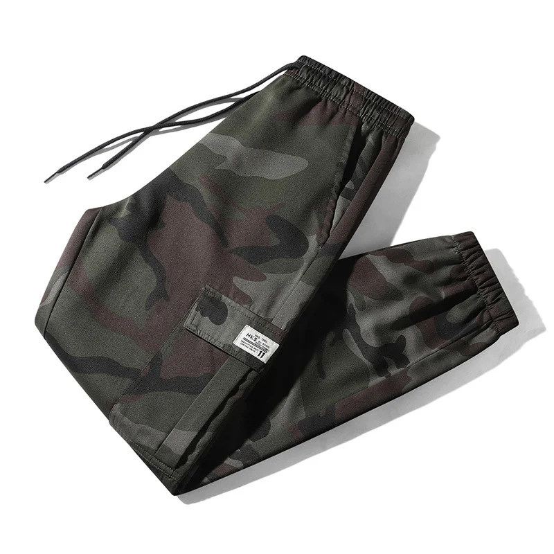 Herren Camouflage Cargo-Jogginghose aus robustem Canvas mit Tunnelzugbund & Beintasche Drune