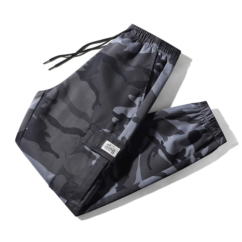 Herren Camouflage Cargo-Jogginghose aus robustem Canvas mit Tunnelzugbund & Beintasche Drune