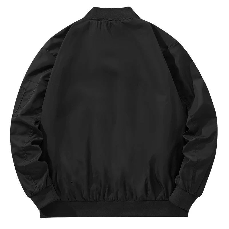Herren Bomberjacke im Fliegerstil mit kontrastfarbenem Innenfutter, Ärmel‑Reißverschlusstasche & Rippenbündchen Drune
