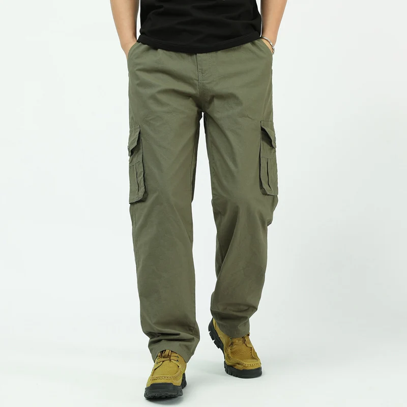 Herren Baumwoll-Twill Cargohose im Relaxed-Fit mit geradem Bein und großem Klappfach Drune