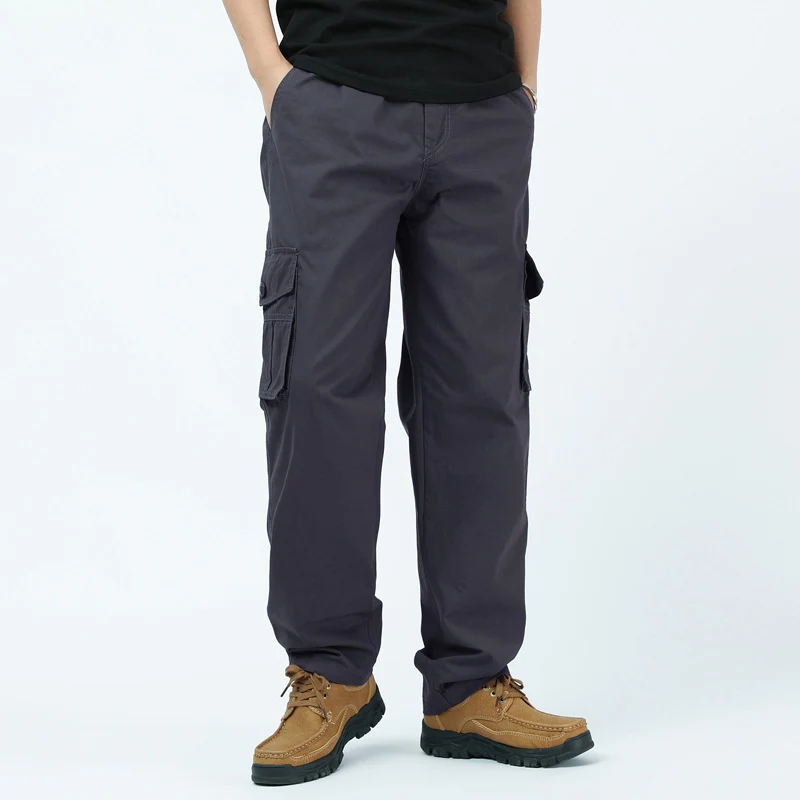 Herren Baumwoll-Twill Cargohose im Relaxed-Fit mit geradem Bein und großem Klappfach Drune