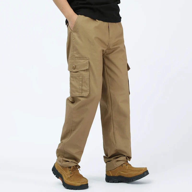 Herren Baumwoll-Twill Cargohose im Relaxed-Fit mit geradem Bein und großem Klappfach Drune