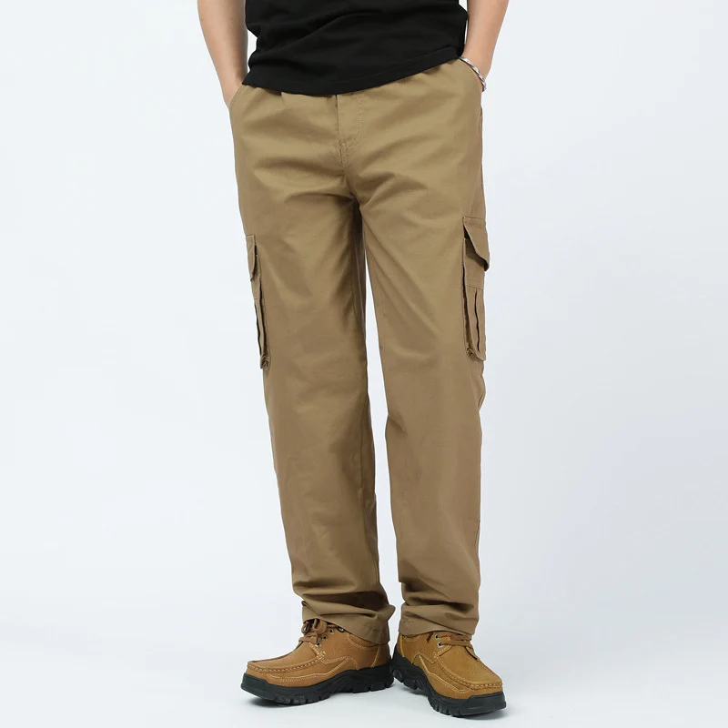 Herren Baumwoll-Twill Cargohose im Relaxed-Fit mit geradem Bein und großem Klappfach Drune