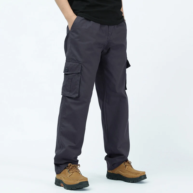 Herren Baumwoll-Twill Cargohose im Relaxed-Fit mit geradem Bein und großem Klappfach Drune