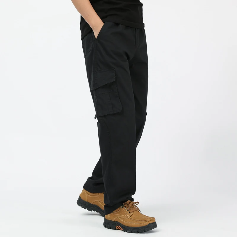 Herren Baumwoll-Twill Cargohose im Relaxed-Fit mit geradem Bein und großem Klappfach Drune