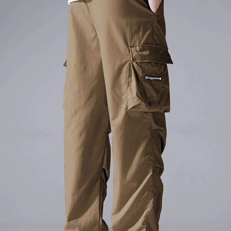 Herren Baggy‑Utility‑Cargohose mit Mehrfachtaschen, verstärkten Knieeinsätzen & Kordelbund Drune