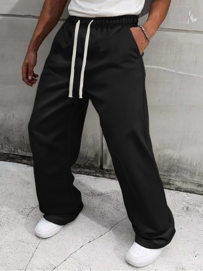 Herren Baggy-Jogginghose im Urban-Utility-Stil mit extra weitem Bein und sichtbarem Kordelzug Drune
