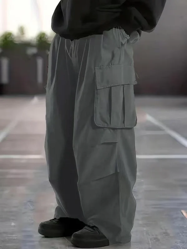 Herren Baggy-Cargohose im Oversize-Utility-Style mit elastischem Bund & Mehrfachtaschen Drune