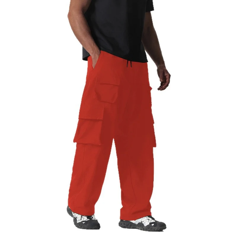 Herren Baggy-Cargohose im Multi-Taschen Utility-Style mit Kordelbund Drune