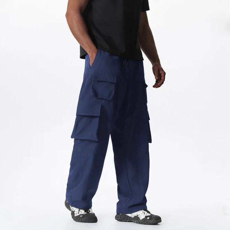 Herren Baggy-Cargohose im Multi-Taschen Utility-Style mit Kordelbund Drune