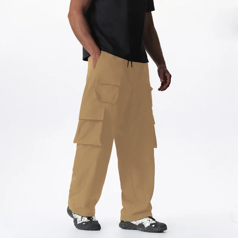Herren Baggy-Cargohose im Multi-Taschen Utility-Style mit Kordelbund Drune