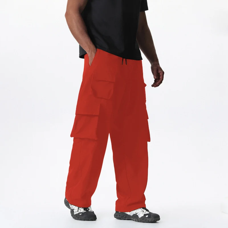 Herren Baggy-Cargohose im Multi-Taschen Utility-Style mit Kordelbund Drune