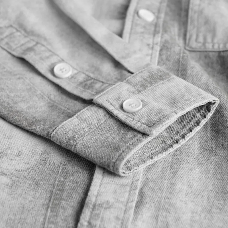 Herren Stonewashed-Denim-Überhemd im Vintage-Waschlook mit Brusttasche und Relaxed-Fit Drune