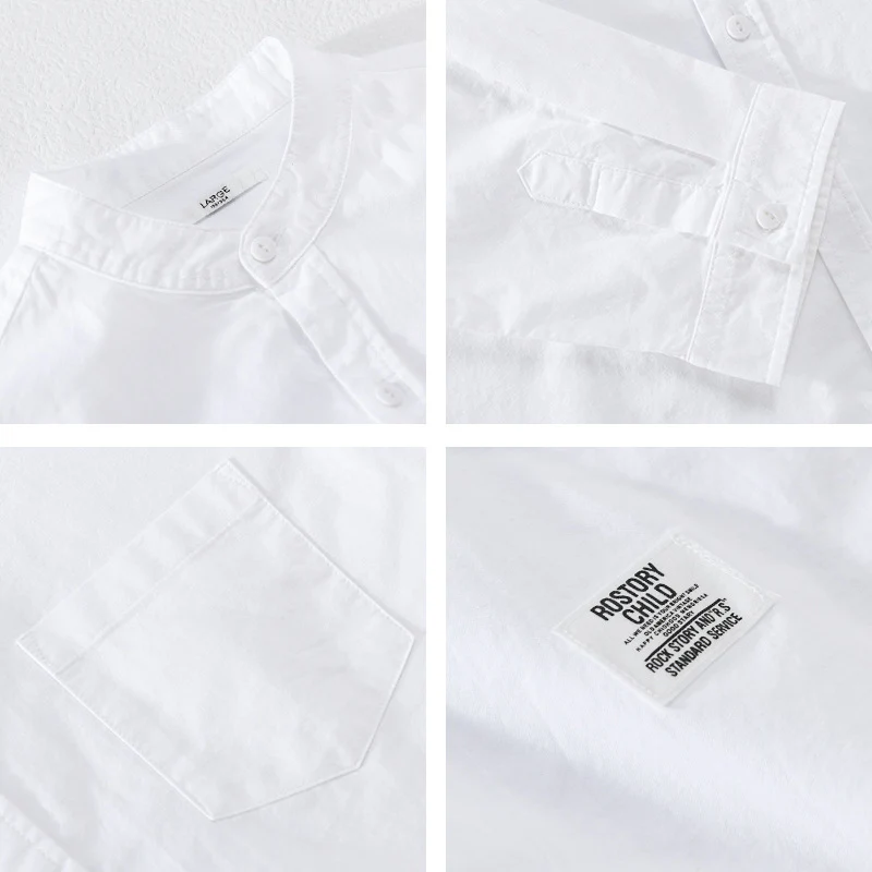 Herren Stehkragen-Overshirt aus Baumwollmix mit Brusttasche und entspannter Passform Drune