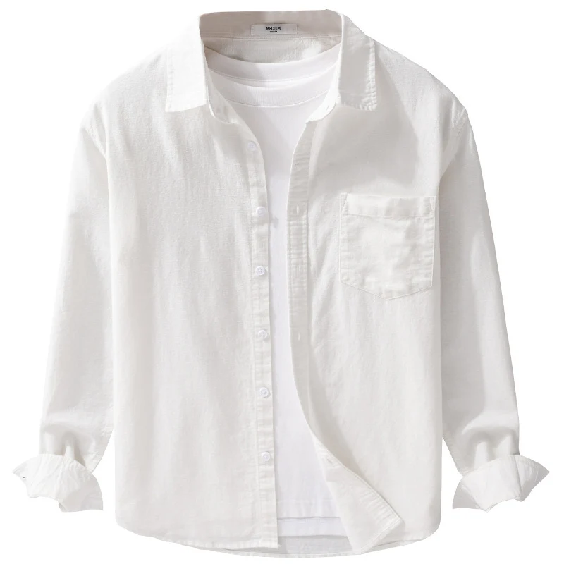 Herren Soft‑Touch Baumwollmix Overshirt im Layering‑Look mit Brusttasche Drune