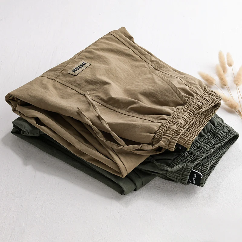 Herren Relaxte Cargo-Hose mit elastischem Bund, Kordelzug und vielseitigen Beintaschen Drune
