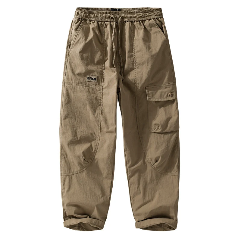 Herren Relaxte Cargo-Hose mit elastischem Bund, Kordelzug und vielseitigen Beintaschen Drune