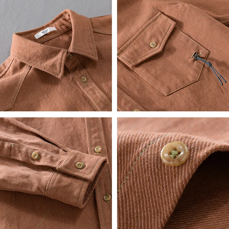 Herren Relaxed-Overshirt aus Baumwoll-Twill mit aufgesetzter Brusttasche Drune