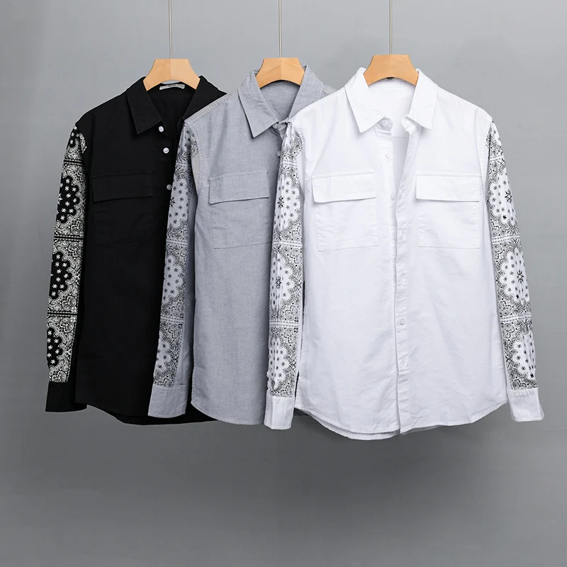 Herren Overshirt mit Bandana-Ärmeln, Brustklappen und relaxed Fit Drune