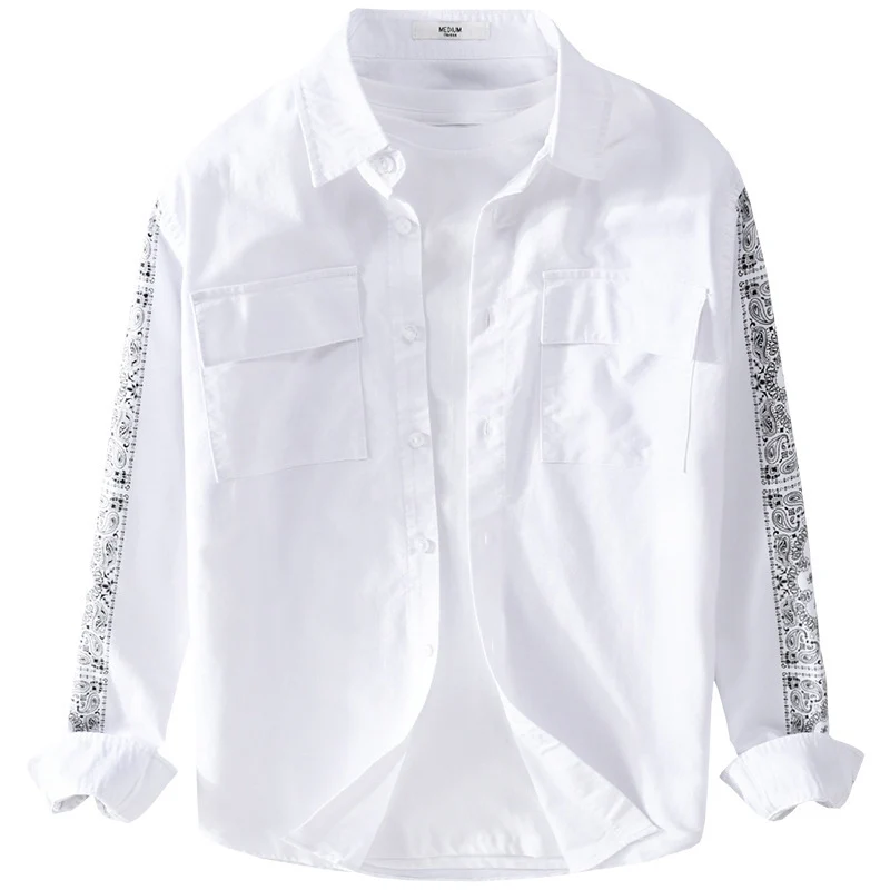 Herren Overshirt mit Bandana-Ärmeln, Brustklappen und relaxed Fit Drune