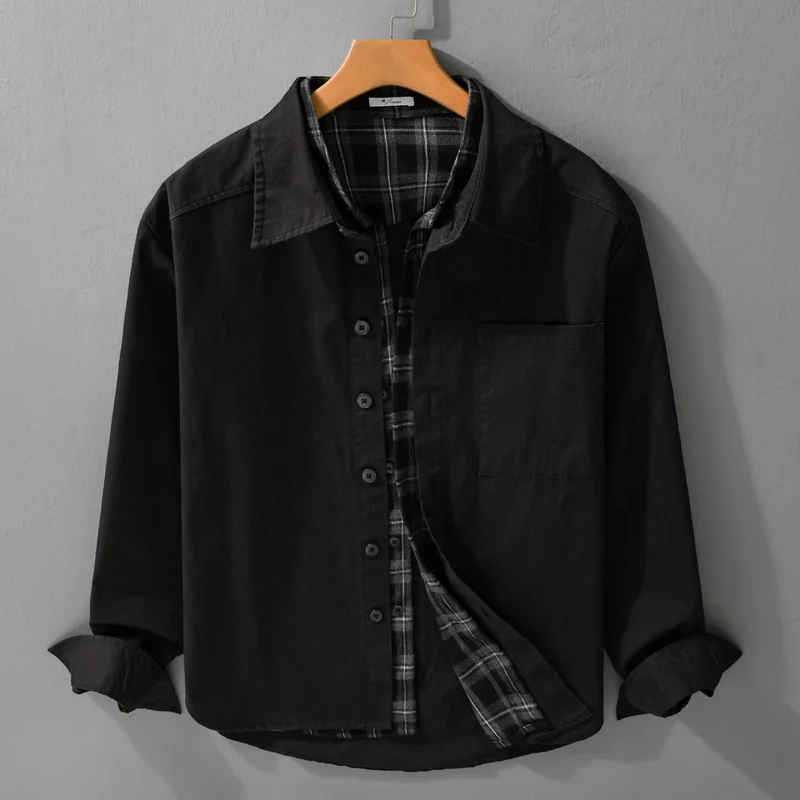 Herren Overshirt-Jacke mit karierter Thermofütterung Drune