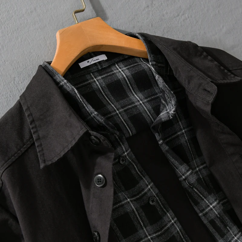 Herren Overshirt-Jacke mit karierter Thermofütterung Drune