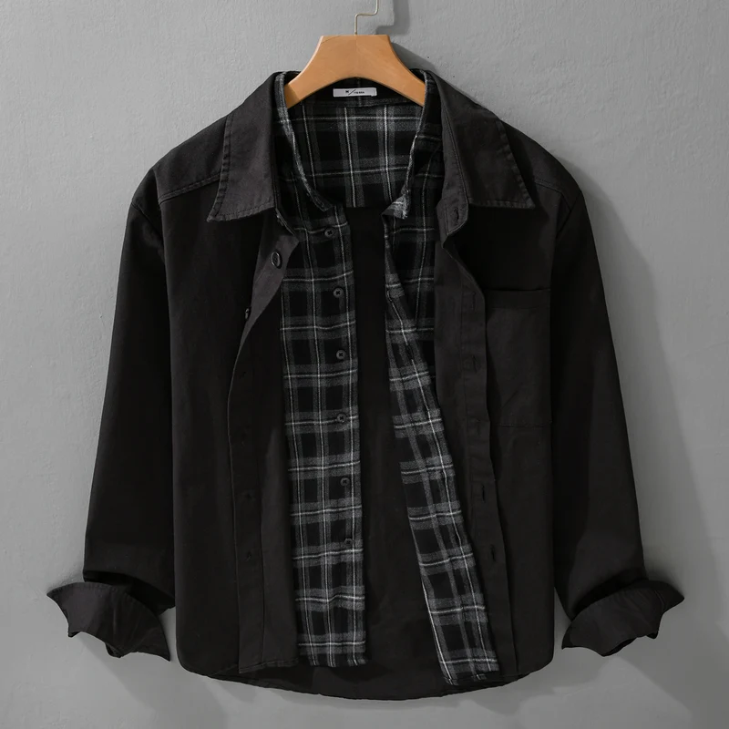 Herren Overshirt-Jacke mit karierter Thermofütterung Drune
