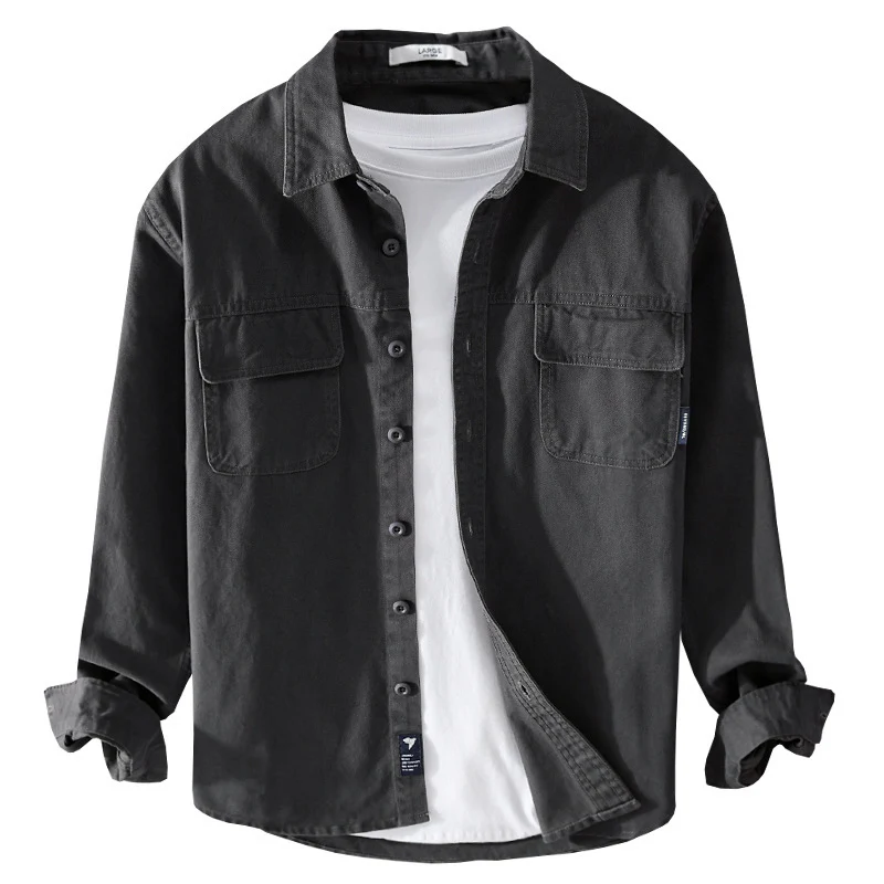 Herren Overshirt-Jacke aus Baumwoll-Twill mit aufgesetzten Brusttaschen und Knopfleiste Drune