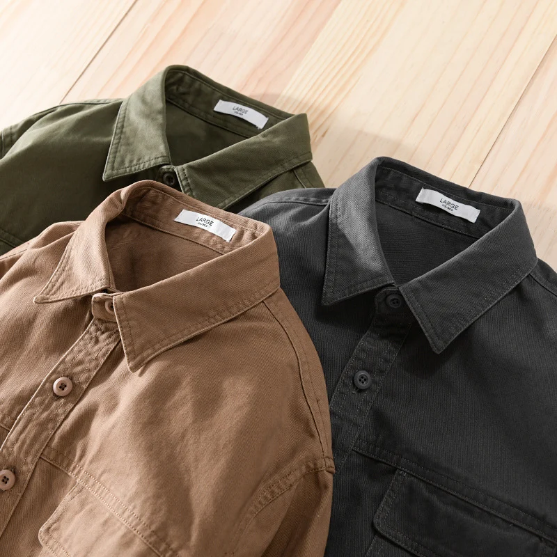 Herren Overshirt-Jacke aus Baumwoll-Twill mit aufgesetzten Brusttaschen und Knopfleiste Drune