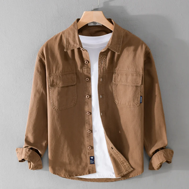 Herren Overshirt-Jacke aus Baumwoll-Twill mit aufgesetzten Brusttaschen und Knopfleiste Drune